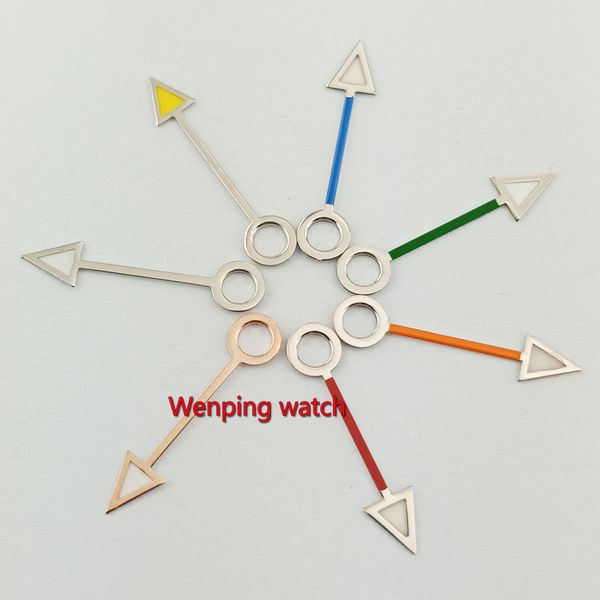 

gmt watch hands red green blue silver golden 12mm fit mingzhu dg3804 automatic movement