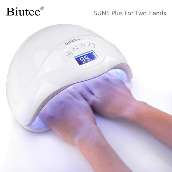 

biutee sun5 plus 48w uv led lamp nail dryer dual hands nail lamp curing for uv gel polish with lcd timer display sensor