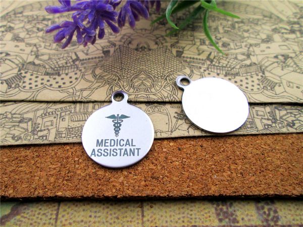 

40pcs--"medical assistant caduceus medical"stainless steel charms more style for choosing diy charms pendants for necklace, Bronze;silver