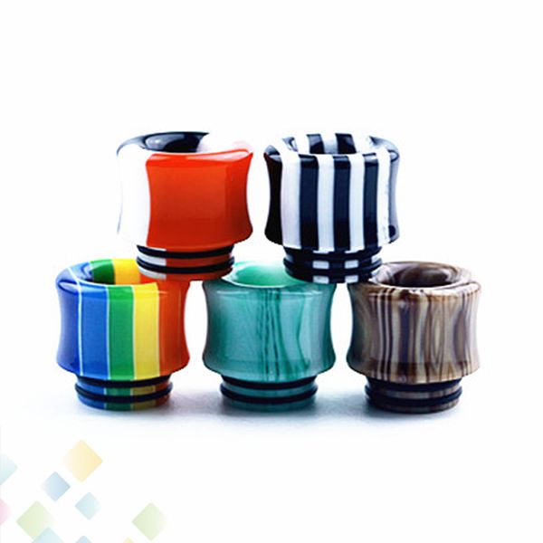 

Stripe 810 Thread Drip Tip Epoxy Resin Mouthpiece for TFV8 TFV12 Prince TFV8 Big Baby Tank With Retail Package DHL Free