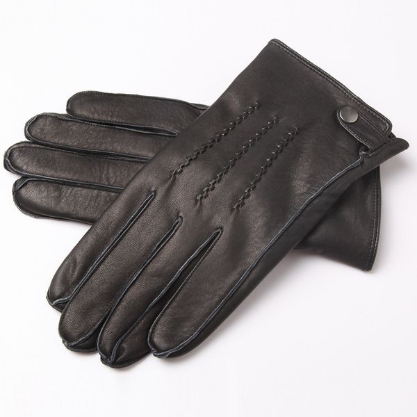 

gloves for men import head layer deerskin gloves leather really high-end business casual gifts cashmere thickening, Blue;gray