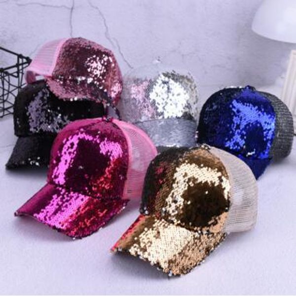 

мода русалка блестками бейсбол шляпы лето сетки cap повседневная мяч cap snapback бейсболки шляпы для мужчин и женщин модные хип-хоп шляпа 6, Blue;gray