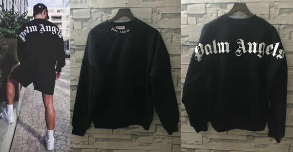 

Мода Palm Angels кофты женщины мужчины Palm Angels большой Письмо печати кофты черный повсе