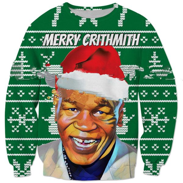 

новое прибытие рождество личная мода мужчины / женщины смешные 3d печатных толстовка стиль мода повседневная толстовка b299, Black