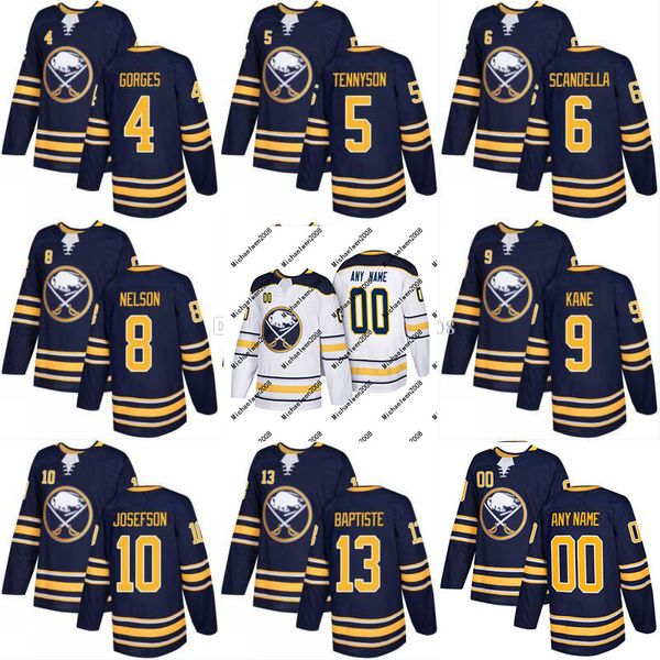 

2018 Season Buffalo Sabres Jersey 4 Josh Gorges 5 Matt Tennyson 6 Marco Scandella 8 Casey Nelson Mens Womens Youth Custom Hockey Jerseys