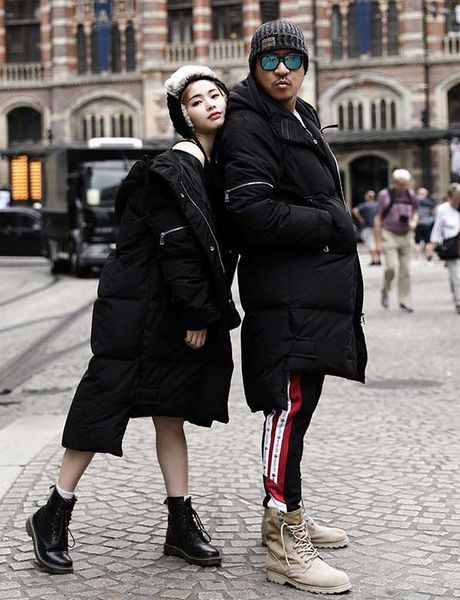 

popular 2018 men's duck down coat lover couple's winter jacket hip hop style long parka jacket hooded black 6xl 7xl 8xl 9xl 10xl