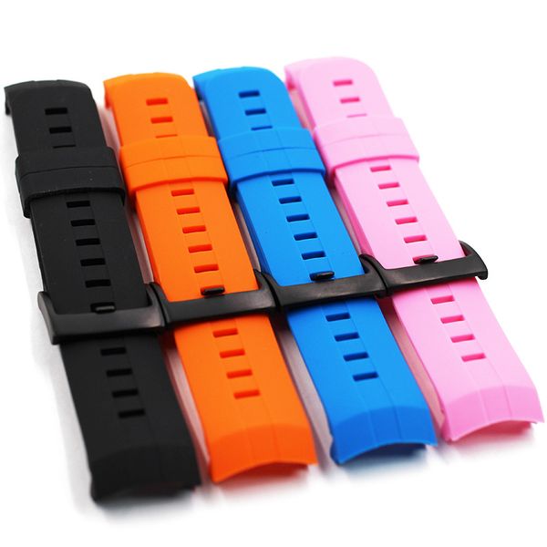 

watch with pin buckle rubber strap men suitable for suunto speed spartan silicone strap female waterproof bracelet watch band, Black;brown