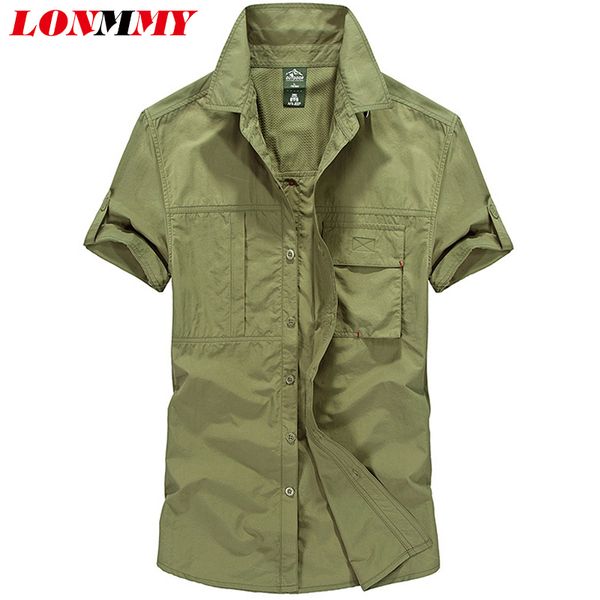 

lonmmy quick-drying short-sleeved shirt men solid slim acrylic male social business dress shirt men clothing casual 2018 summer, White;black