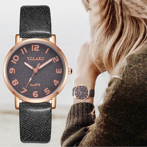 

women romantic starry sky dial casual quartz watches rose gold scale wrist watch ll@17, Slivery;brown