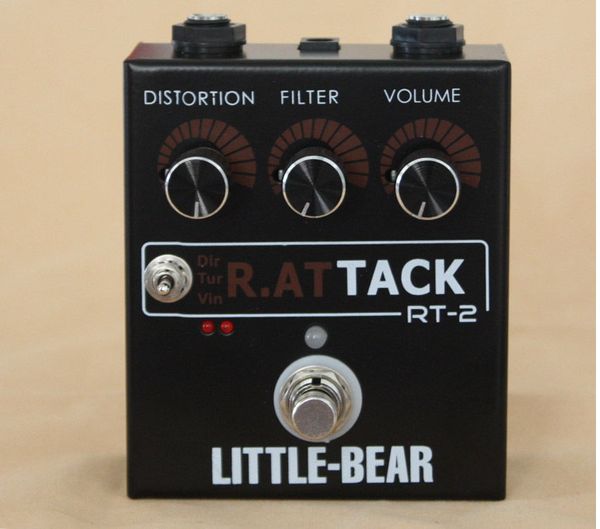 Freeshipping Little Bear 3 RAT Guitarra Baixo Efeito Distortion efeito Stomp Pedal Pedal LM308AN