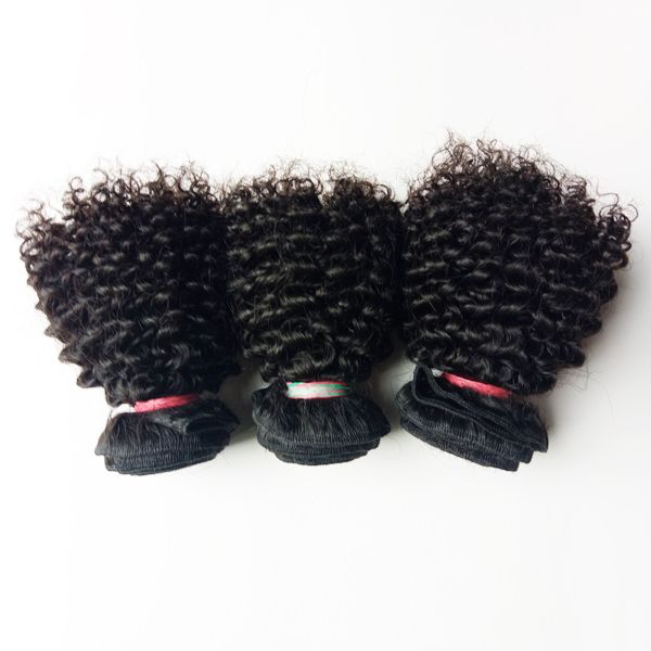 

brazilian virgin hair weaves short 8inch kinky curly hair weft beautiful woman factory wholesale price european indian remy hair, Black
