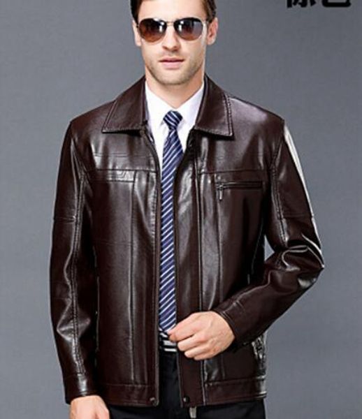 

man's autumn winter boutique business korean version of the european and american trim fox fur collar motorcycle jacket / m-3xl, Black