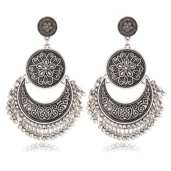 

new fashion party dresses bohemia style beads statement drop earrings vintage jewelry for women silver gold color hz