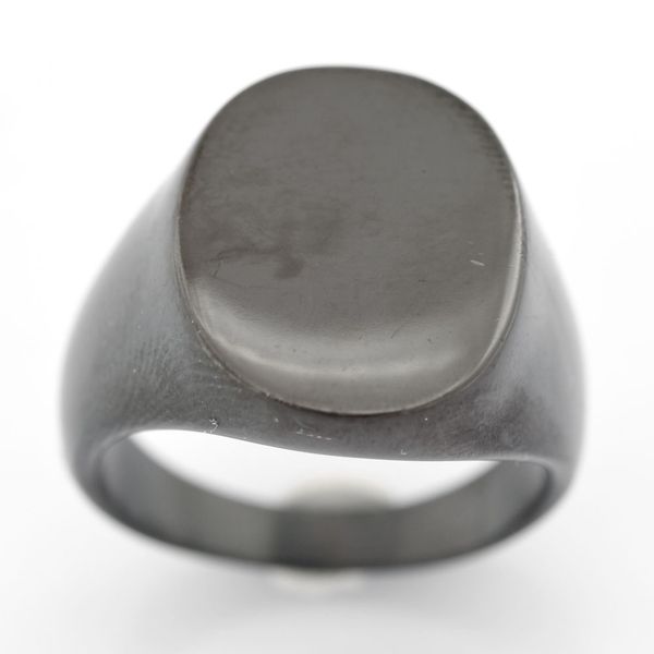 

fanssteel stainless steel mens or womens jewelry engravalbe high polishing oval signet ring gift for boys girls 06w21b, Silver