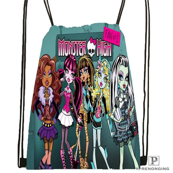 

custom youloveit_ru_monster_high drawstring backpack bag cute daypack kids satchel (black back) 31x40cm#180611-01-42