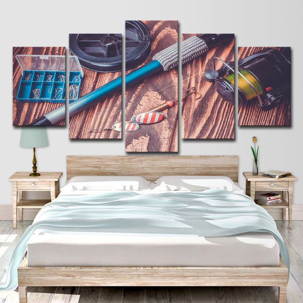 2019 Hd Printed Canvas Wall Art Vintage Pictures Fishing Rod