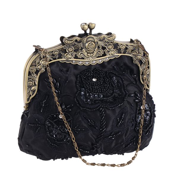 

shiny sequined woman evening bag luxurious clutch handbag wallet retro old shanghai style with cheongsam solid beading hobos bag