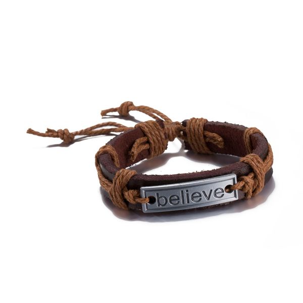 

vintage forgiven braided leather bracelet for men women gifts, Black
