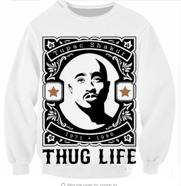 

новые моды для мужчин / женщин рок-певица 2pac тупак шакур смешно 3d печатных толстовка summe стиль мода повседневная толстовка s-xxxxl b17, Black