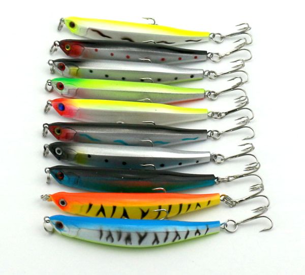 

10pcs 3d minnow bait with treble hook hard bait life-like swimbait fishing lure 8.2g fishing lures ater 9cm
