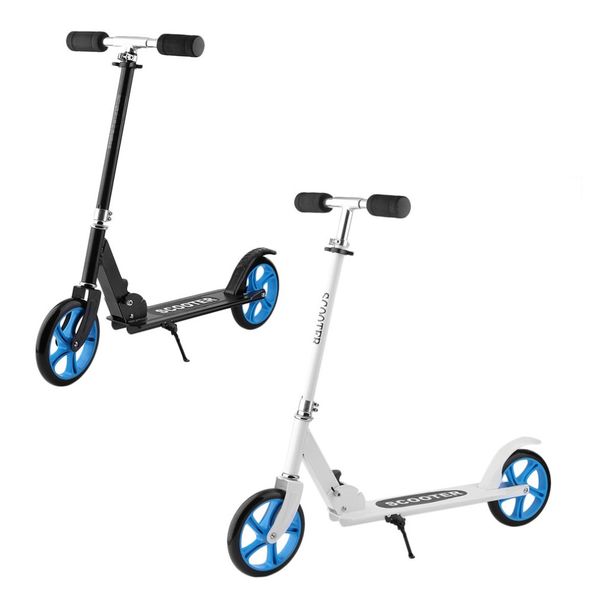 

205mm pu wheel forerake head double brake scooter for child adjustable height foldable big wheel scooter