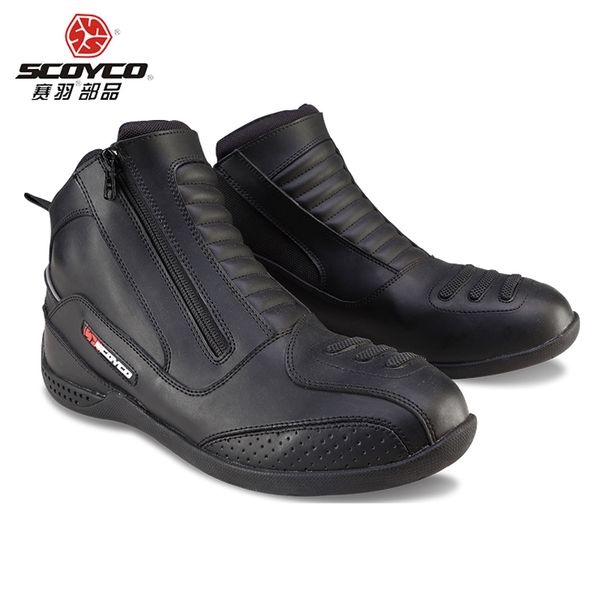 

scoyco moto racing leather boots motorcycle boots shoes motorbike riding sport road speed professional botas men black mbt002