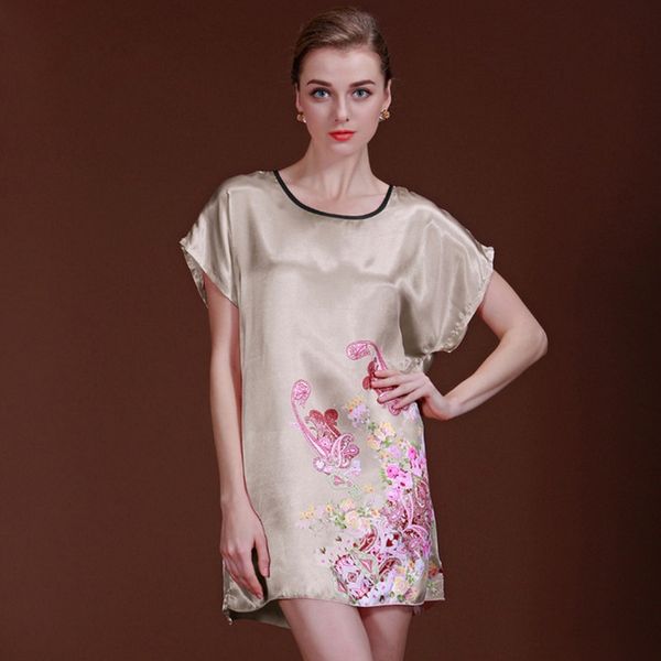 

home service women summer pajamas casual loose sets of short-sleeved nightdress, Black;red