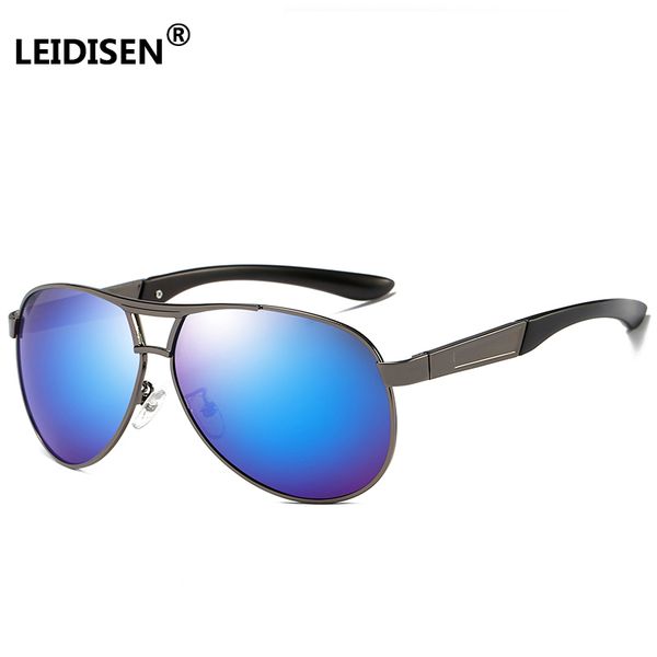 

leidisen 2018 мужской бренд солнцезащитные очки мужчины поляризованные очки вождения пилот солнцезащитные очки золотая рамка путешествия муж, White;black