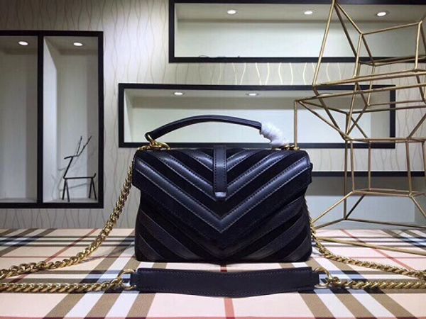 

bags satchel genuine crossbody leather striped chain bags shoulder handbag flap classic tote v handbags strap shopping flpfk, Red;black