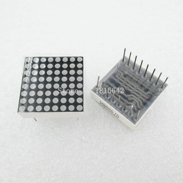 

2pcs/lot 8x8 8*8 mini dot matrix led display red common anode digital tube 16-pin 20mmx20mm 1.9mm diy electronic kit