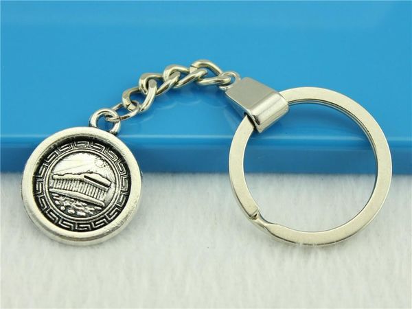 

6 pieces key chain women key rings car keychain for keys greek temple tag 21mm, Slivery;golden