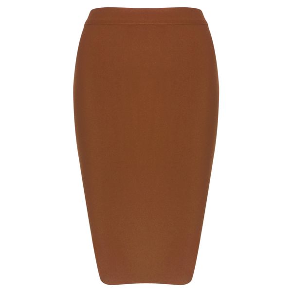 

beaukey brown color office lady pencil bandage skirt empire plus size knee length skirt wholesale xl, Black