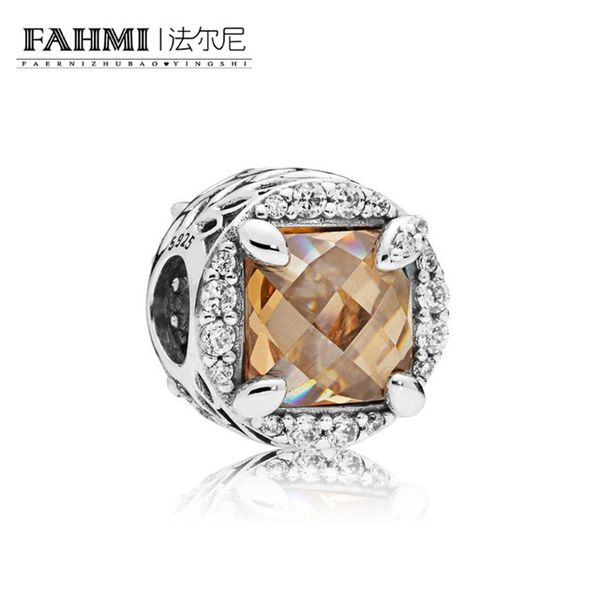 

fahmi 100% 925 sterling silver new 797650ccz radiant grains of energy charm beaded original jewelry women's holiday gift, Black