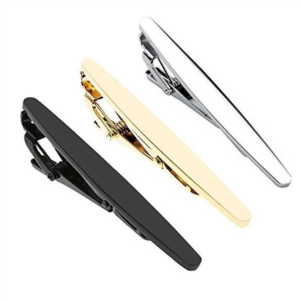 Clip per cravatta in stile moda per uomo tono d'oro argento in metallo semplice barra pratica cravatta crasacraccia bloccarla