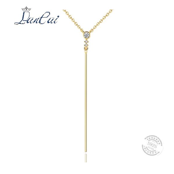 

lancai chic 925 sterling silver long tassels pendant chain necklaces 18k gold plated new year's gifts fine jewelry for women