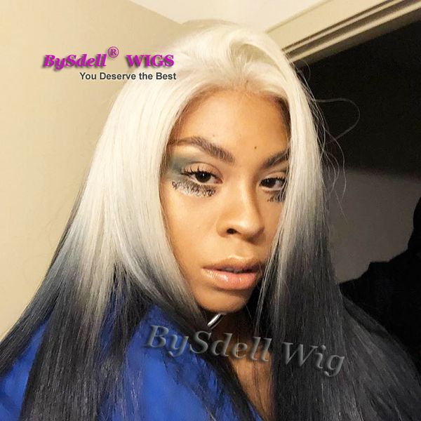 Beauty Soft Smooth Long Straight Hairstyle Wig Synthetic Platinum