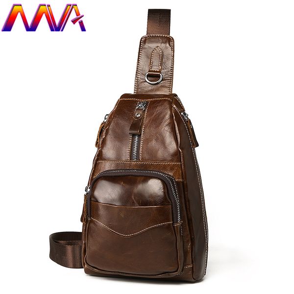 

mva men leather chest bag of cowhide leather men`s chest bag for fashion women men shoulder bags