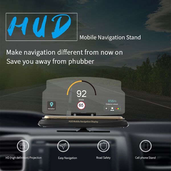 

Грузовик Gps автомобильная навигация HUD проектор Head Up Display Holder Bracket для iPhone / Xiaomi / 6.5"