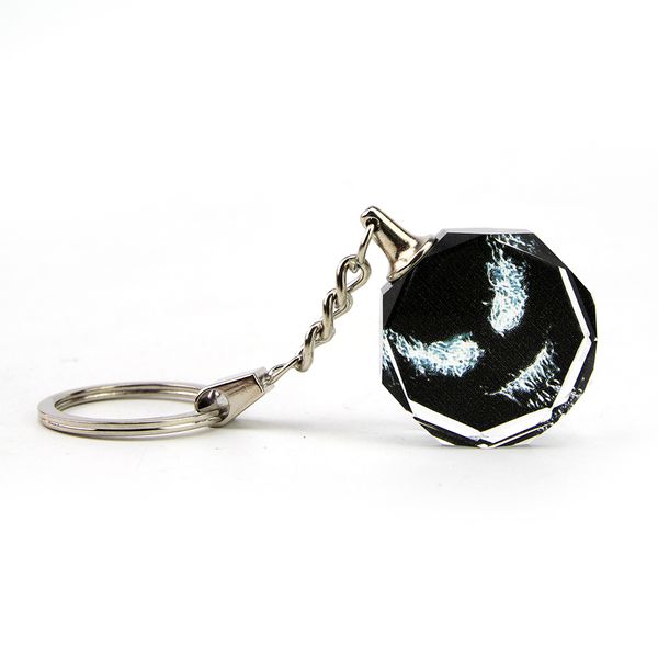 

selling transparent crystal pendant keychain colorful logo venom keychain cool items&unique gifts for friends, Silver