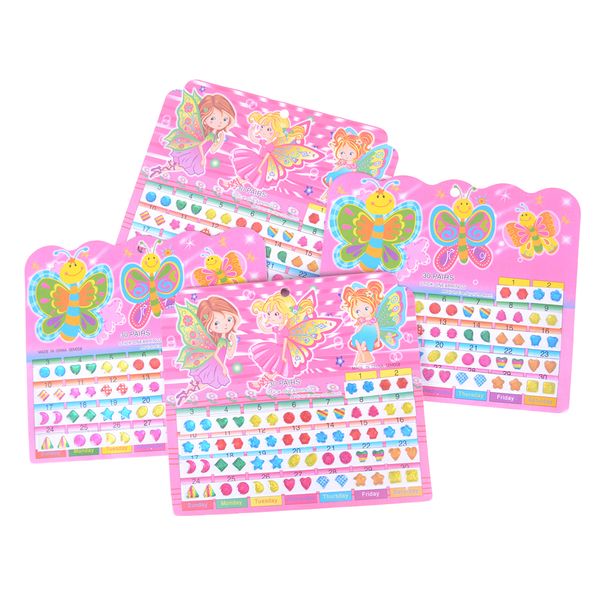 

120pcs/ 2sheet cartoon children head earring diy crystal stickers reward wonderful toy party jewerly game birthday gift, Golden;silver