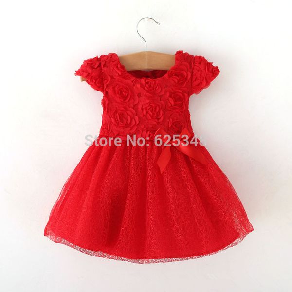 

retail - 2018 summer baby girls dress bow baby clothing,ball gown children kids tutu girls dress red, Red;yellow