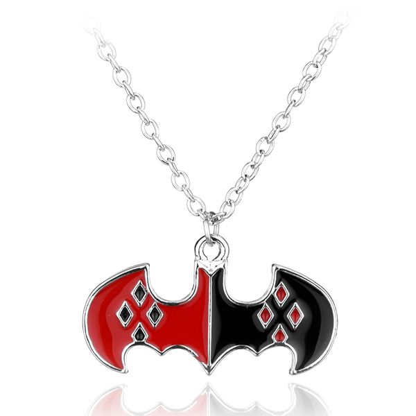 

dongsheng movie jewelry the quinn logo necklace fashion black and red enamel pendant necklace steampunk necklace-30, Silver