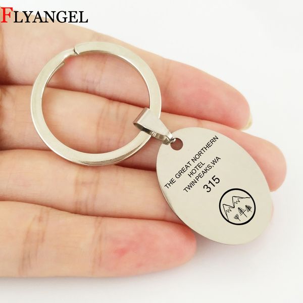 

tv twin peaks 315 logo keychains pendants the great northern l chaveiro key chain men women car bag keyring jewelry gift, Silver