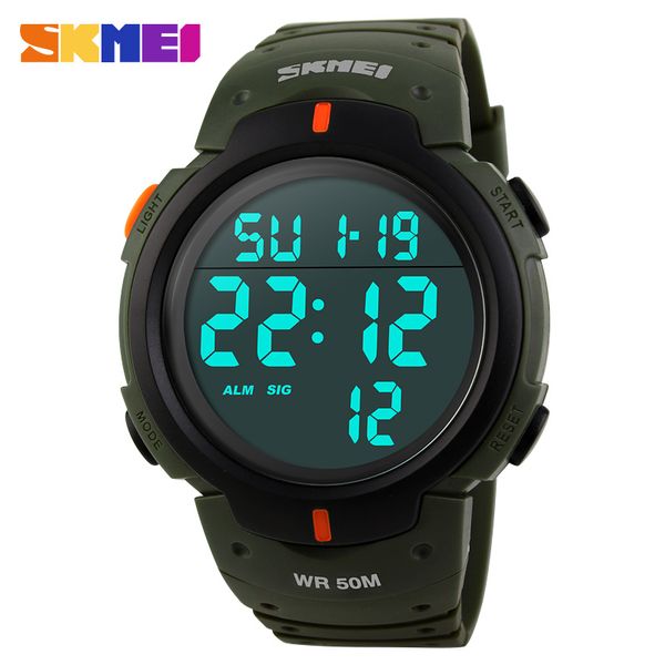 

wholesale 5pcs skmei men sport watches chronos countdown men's waterproof digital watch man clock relogio masculino1068, Slivery;brown