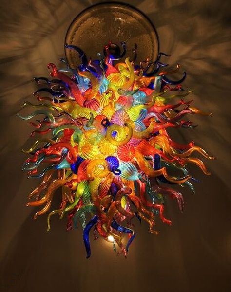 Multi cor feita mão soprada lustre de vidro moderno estilo de arte Murano teto candelabro LED pingente luz villa cúpula luz