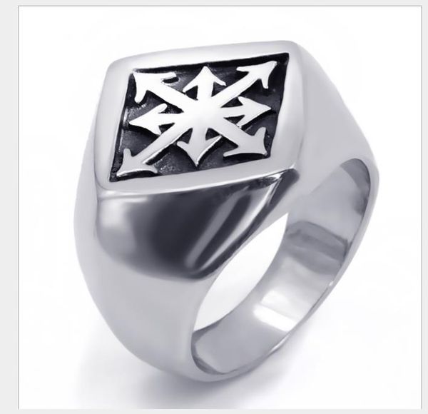 

men's character, retro arrow, men punk, trend ring, Silver