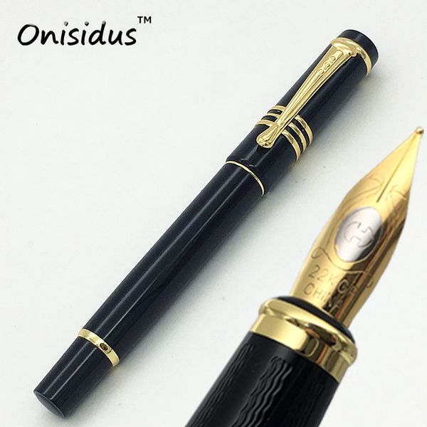 

iraurita fountain pen metal luxury pens black 22kgp nib caneta pen for school stationery supplies ink