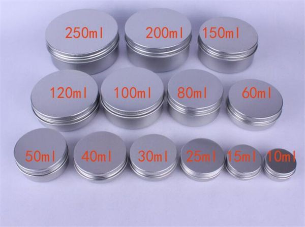 

empty aluminium cosmetic containers pot lip balm jar tin for cream ointment hand cream packaging box x076