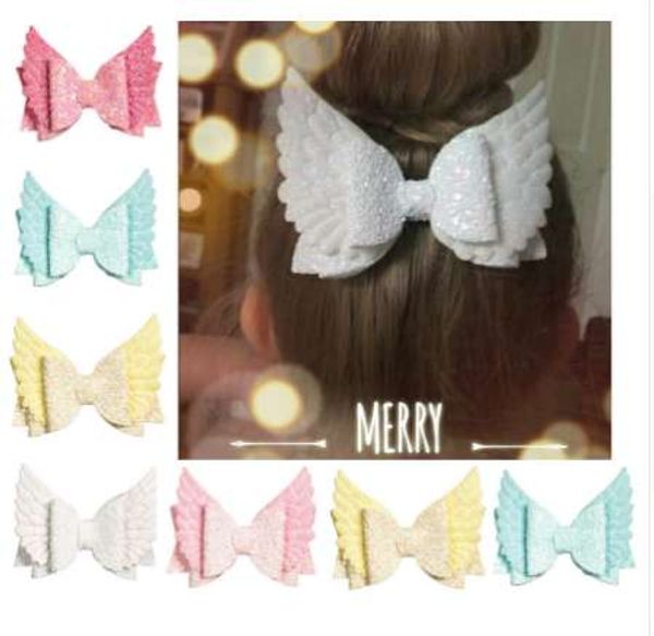 

thumblina angel wing princess hairgrips glitter hair bows with clip dance party bow hair clip girls hairpin hair accessories