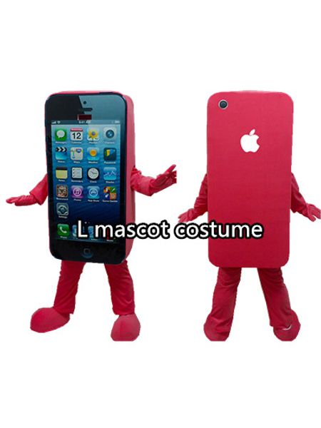 

new arrival cell phone apple iphone 5c mascot costume custom anime kits mascot theme fancy dress carnival costume, Red;yellow